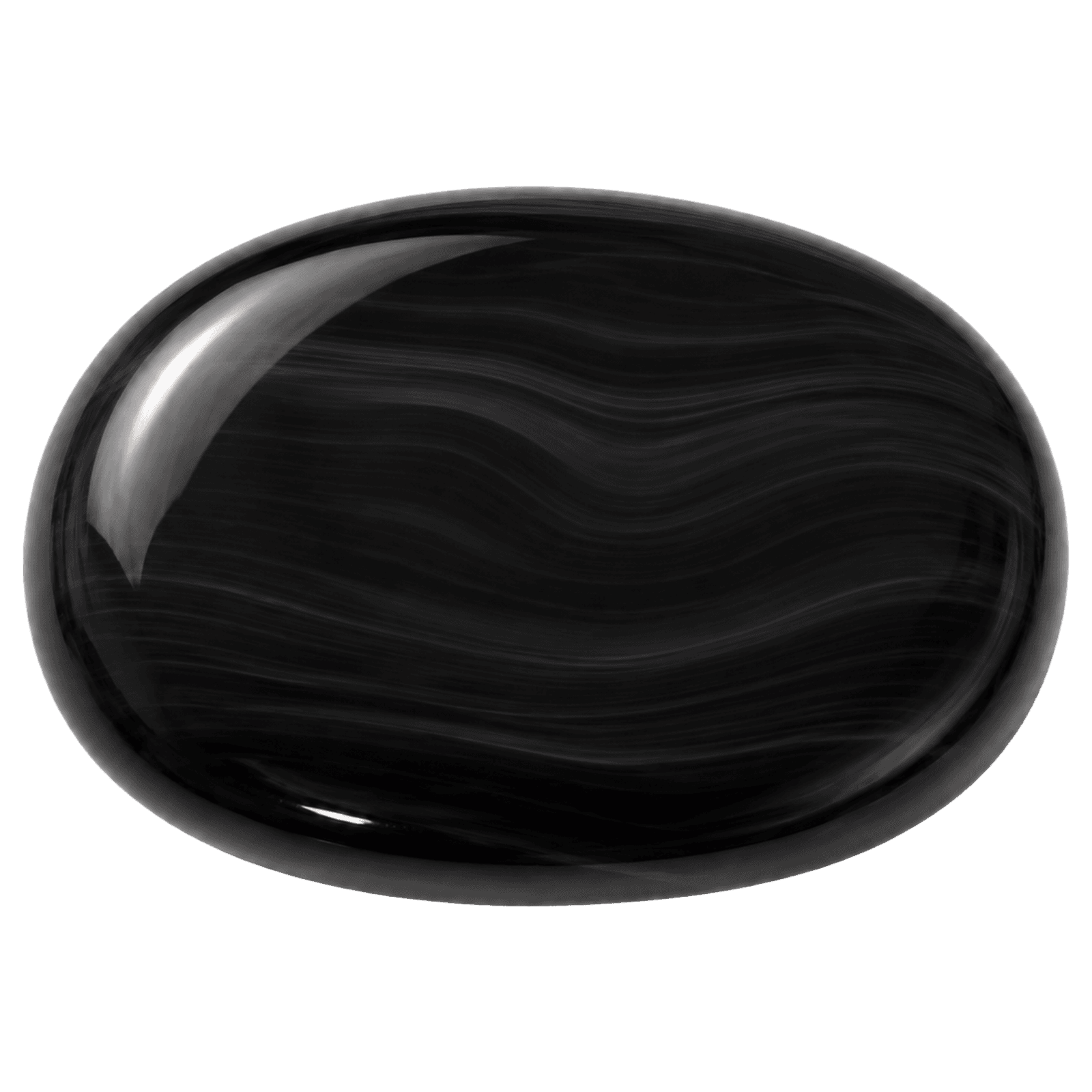 Polished Black Agate gemstone